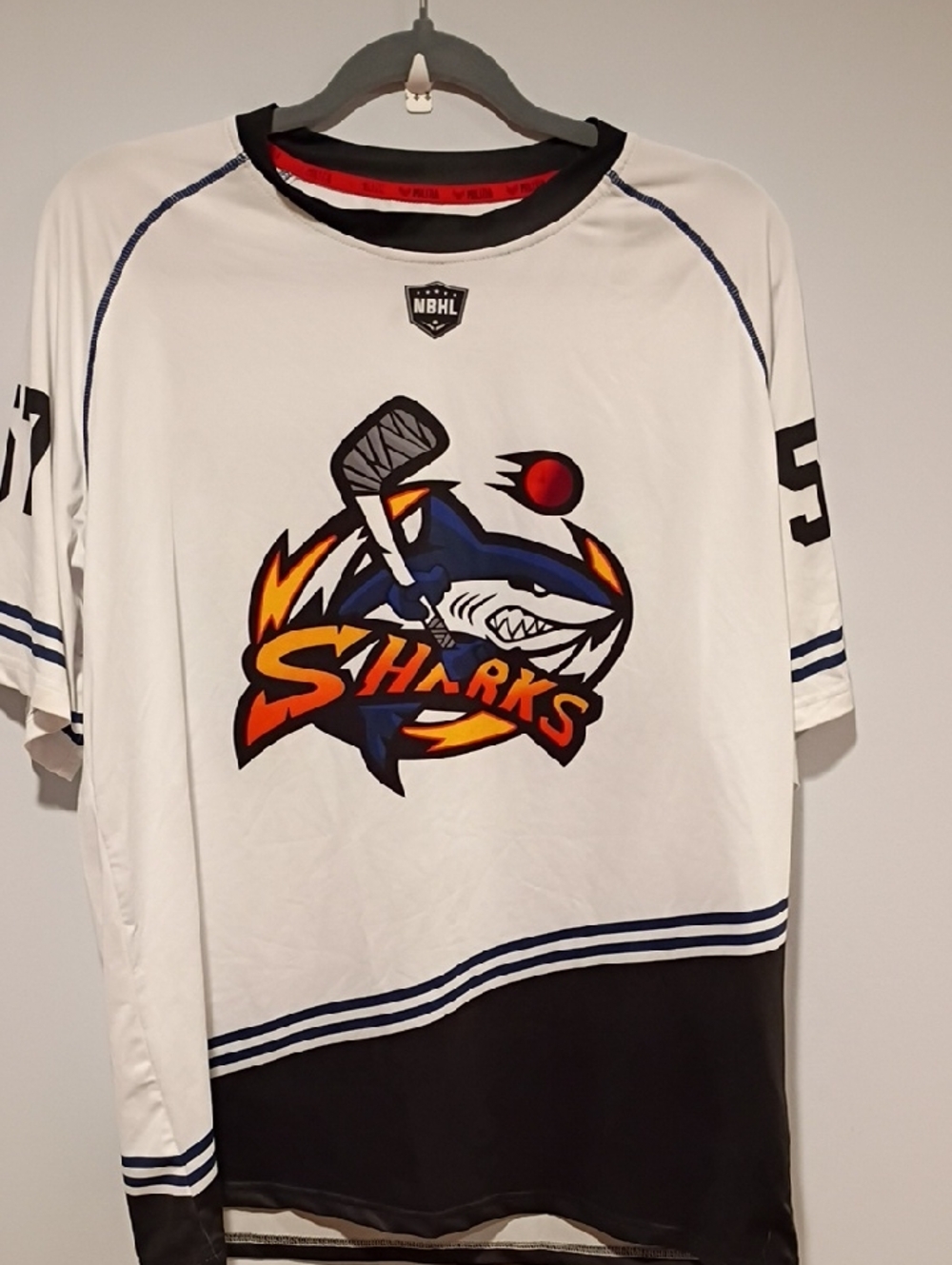 NBHL Sharks White Hockey Jersey